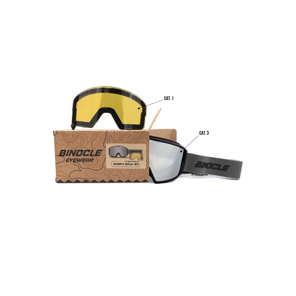 Ever-X Ski Goggles – Interchangeable ZEISS Lenses S3 + Storm