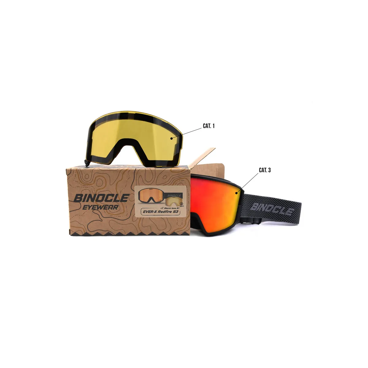 Ever-X Ski Goggles – Interchangeable ZEISS Lenses S3 + Storm