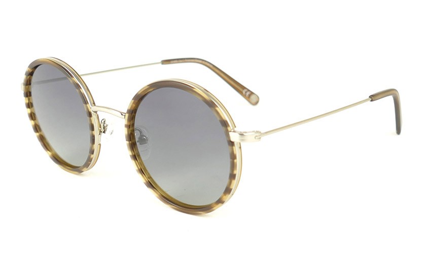 Lunettes de soleil rondes hippie chic Amsterdam Silver Mat - EcBo.Gr