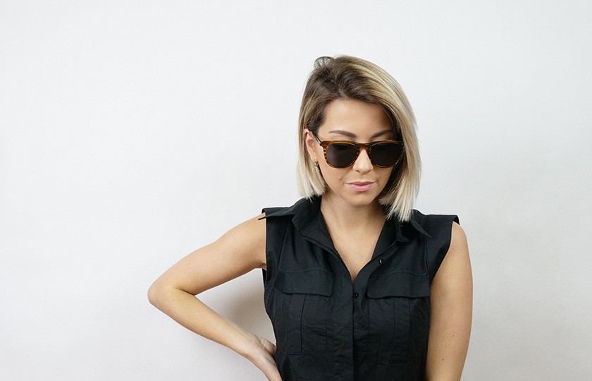 Lunettes de soleil Square Square Ecailles Bois Brillant - Gr 55,00 €