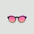 Lunettes de soleil enfant rondes - Little Columbia Noir - Verres Rose - Rose