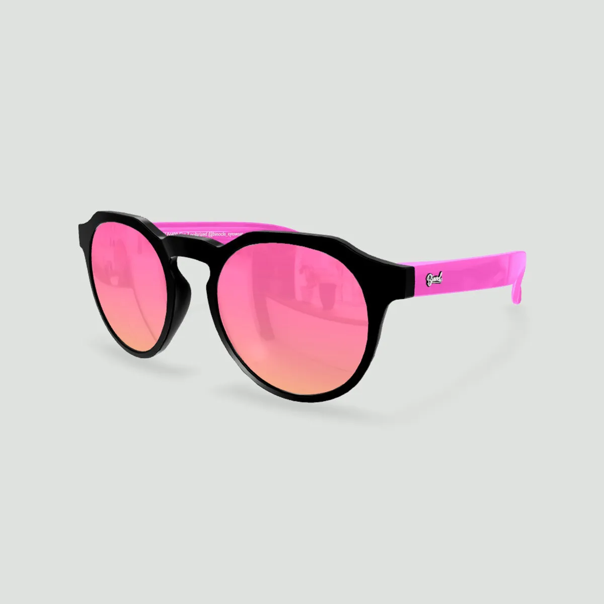 Little Columbia - Lunettes de soleil enfant rondes Noir / Rose