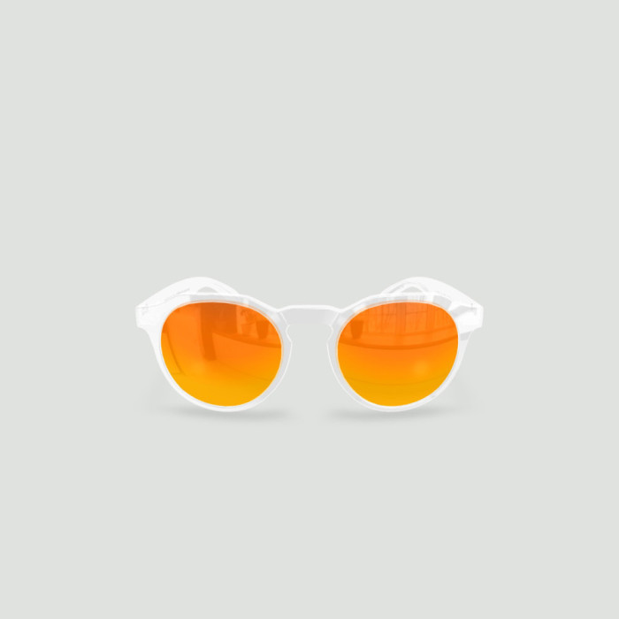 Lunettes de soleil enfant rondes - Little Columbia Transparent - Verres Red Fire - Transparent