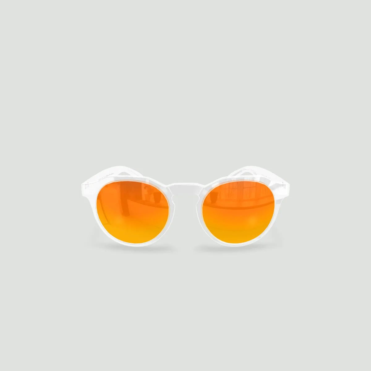 Lunettes de soleil enfant rondes - Little Columbia Transparent - Verres Red Fire - Transparent