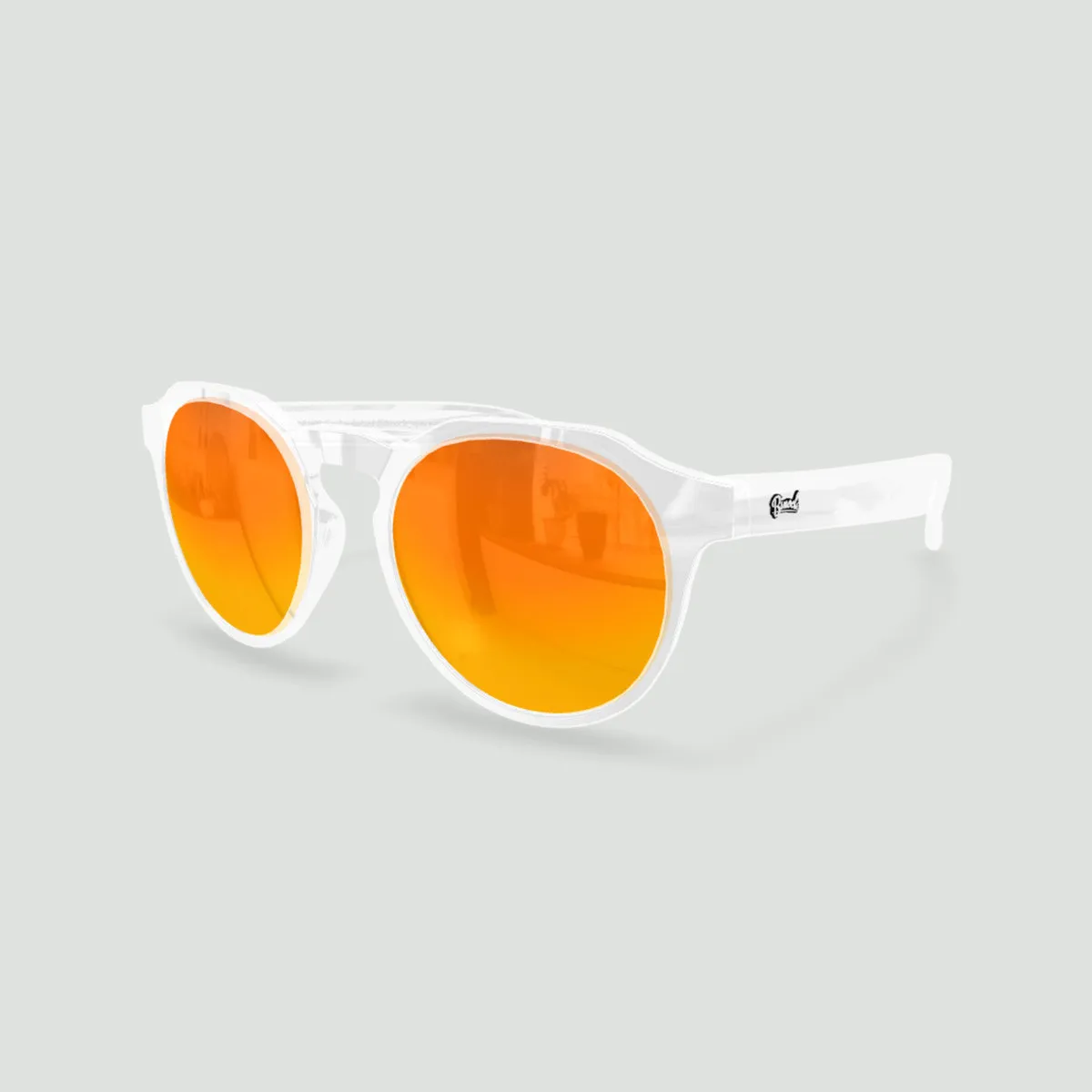 Little Columbia - Lunettes de soleil enfant rondes Transparent / Red Fire-Transparent