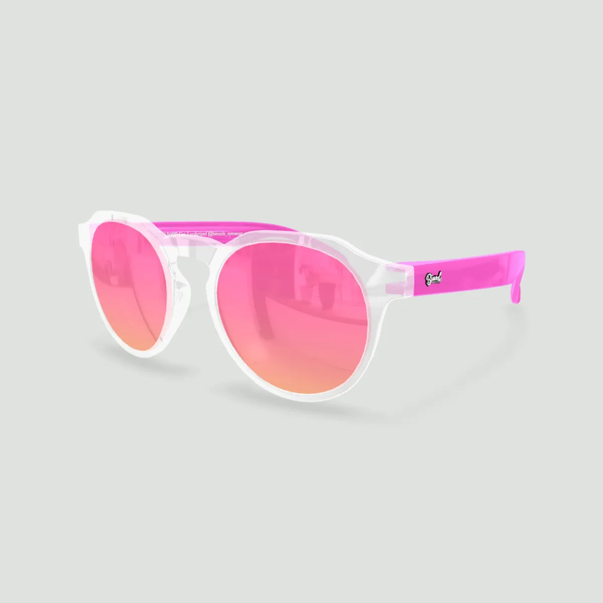 Little Columbia - Lunettes de soleil enfant rondes Transparent / Rose