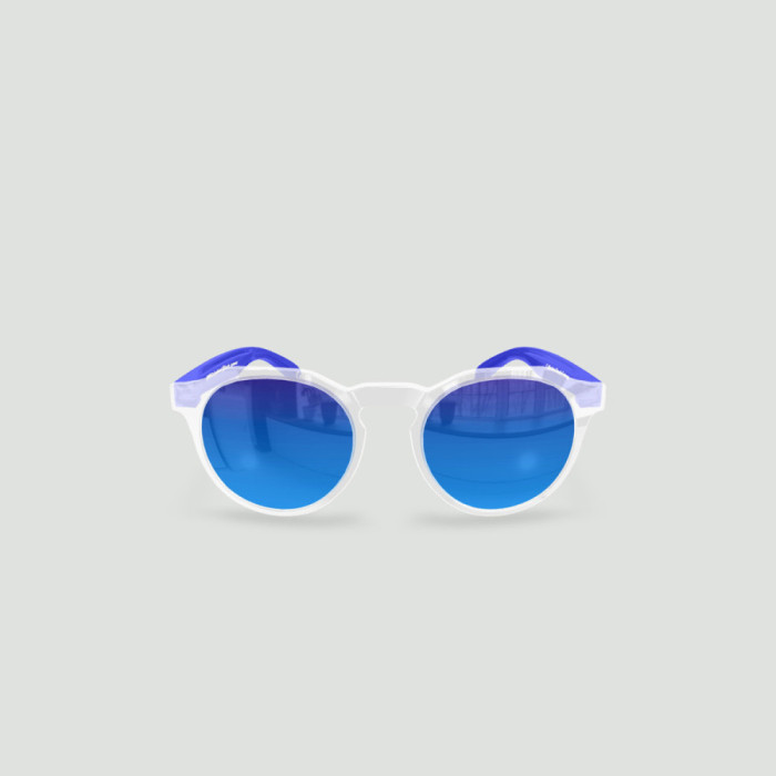 Lunettes de soleil enfant rondes - Little Columbia Transparent - Verres Bleu - Bleu