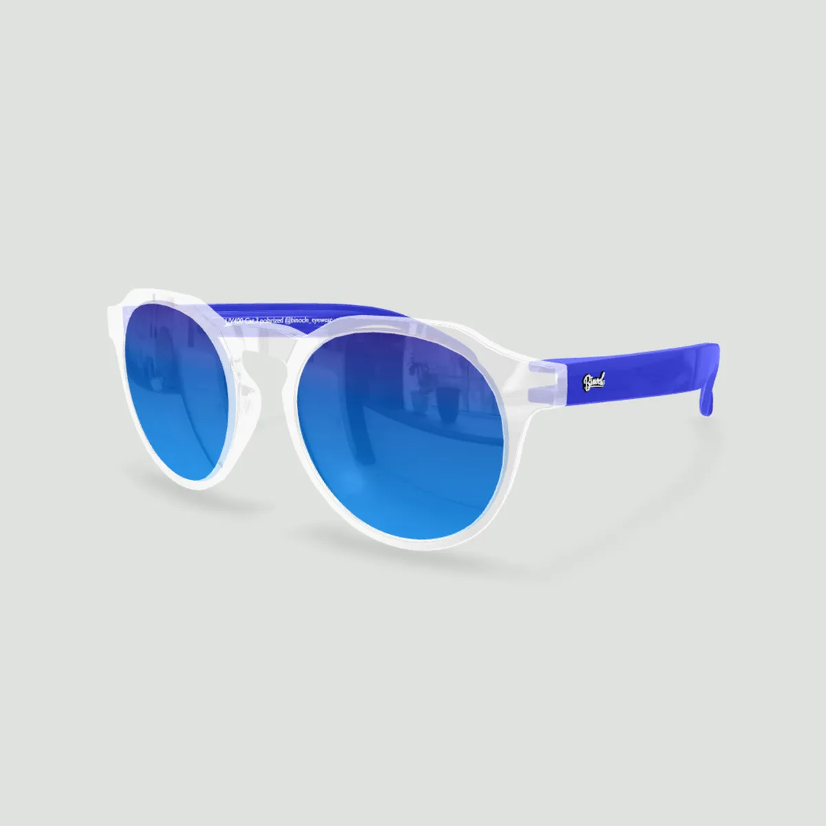 Little Columbia - Lunettes de soleil enfant rondes Transparent / Bleu