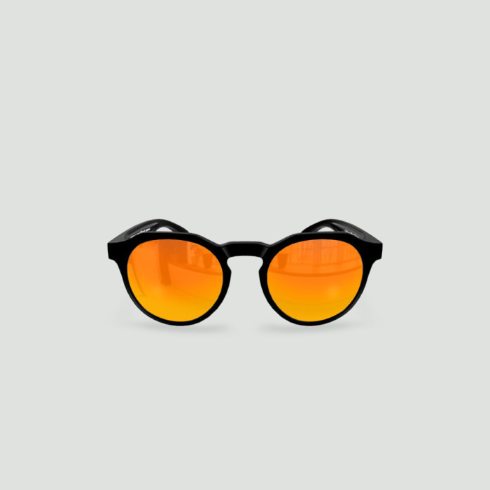 Lunettes de soleil enfant rondes - Little Columbia Noir - Verres Red Fire - Noir