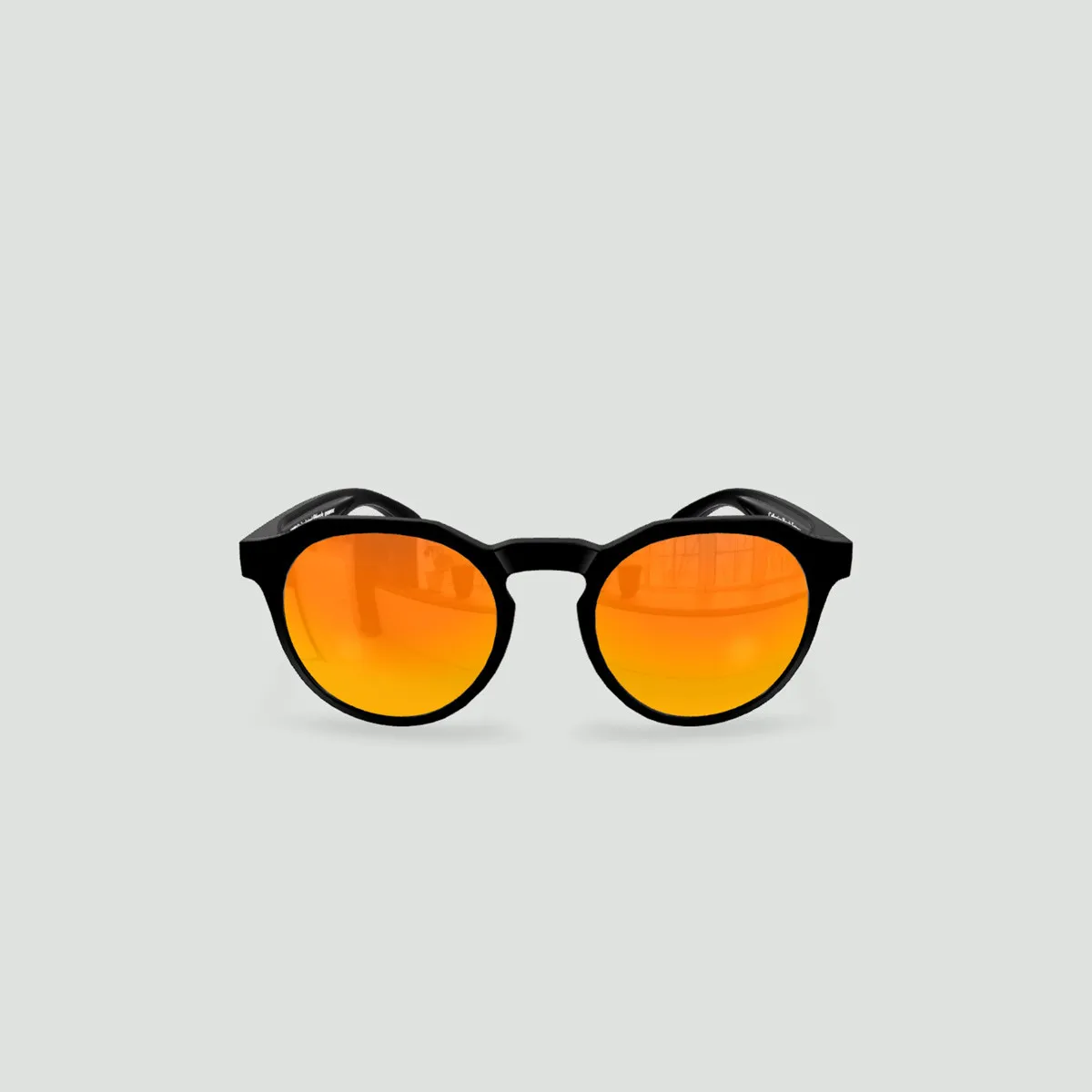Lunettes de soleil enfant rondes - Little Columbia Noir - Verres Red Fire - Noir