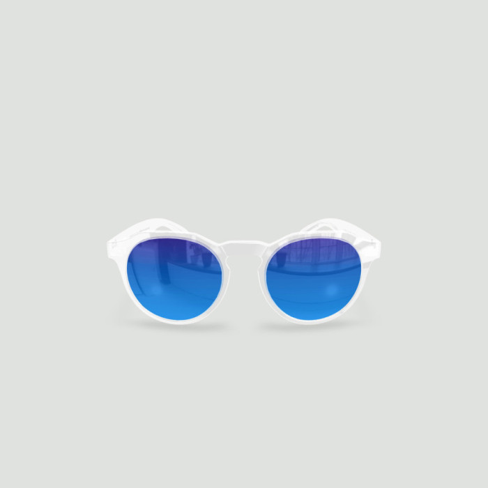 Lunettes de soleil enfant rondes - Little Columbia Transparent - Verres Bleu - Transparent