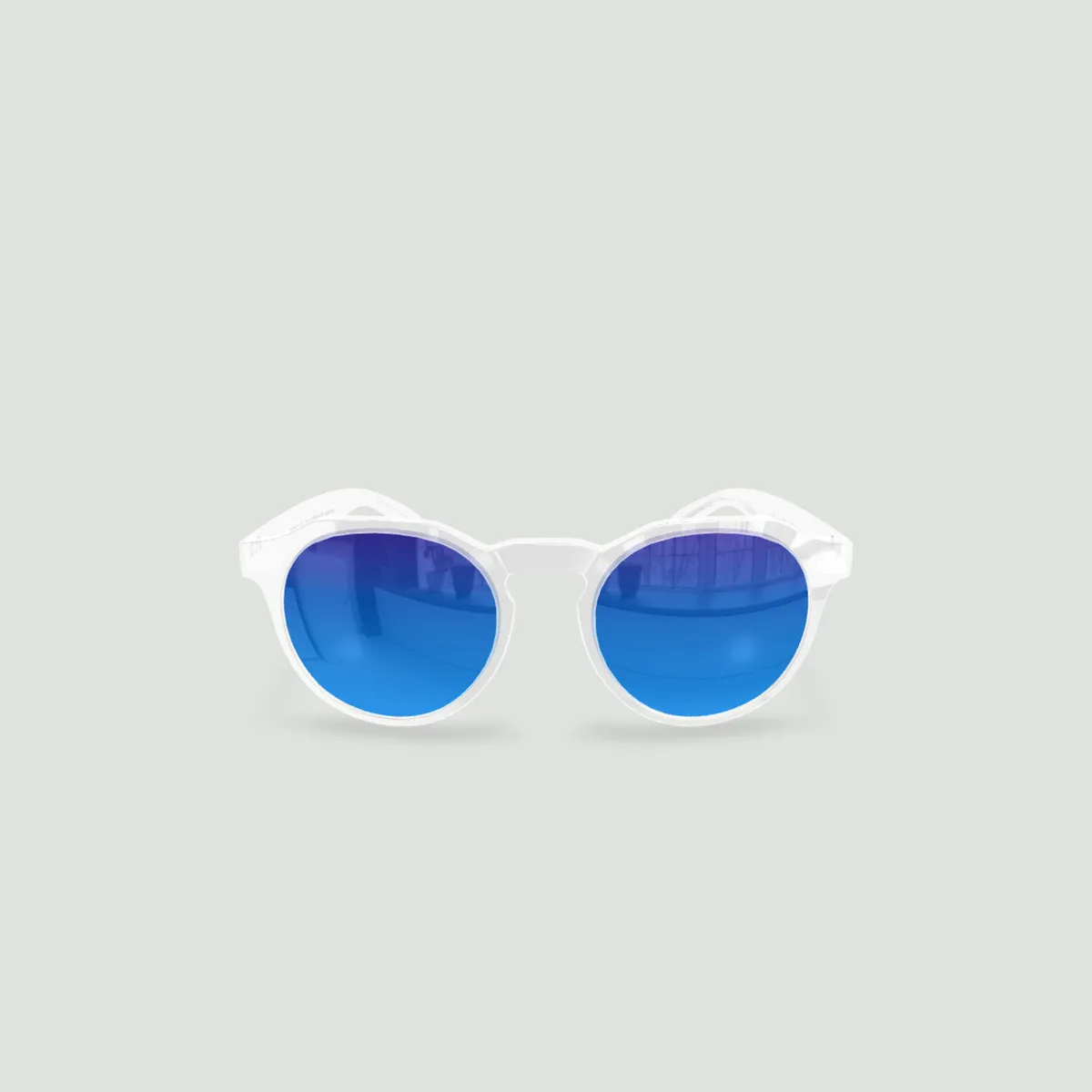 Lunettes de soleil enfant rondes - Little Columbia Transparent - Verres Bleu - Transparent