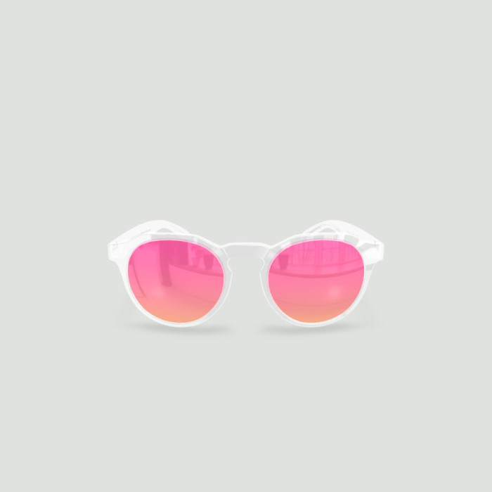 Lunettes de soleil enfant rondes - Little Columbia Transparent - Verres Rose - Transparent