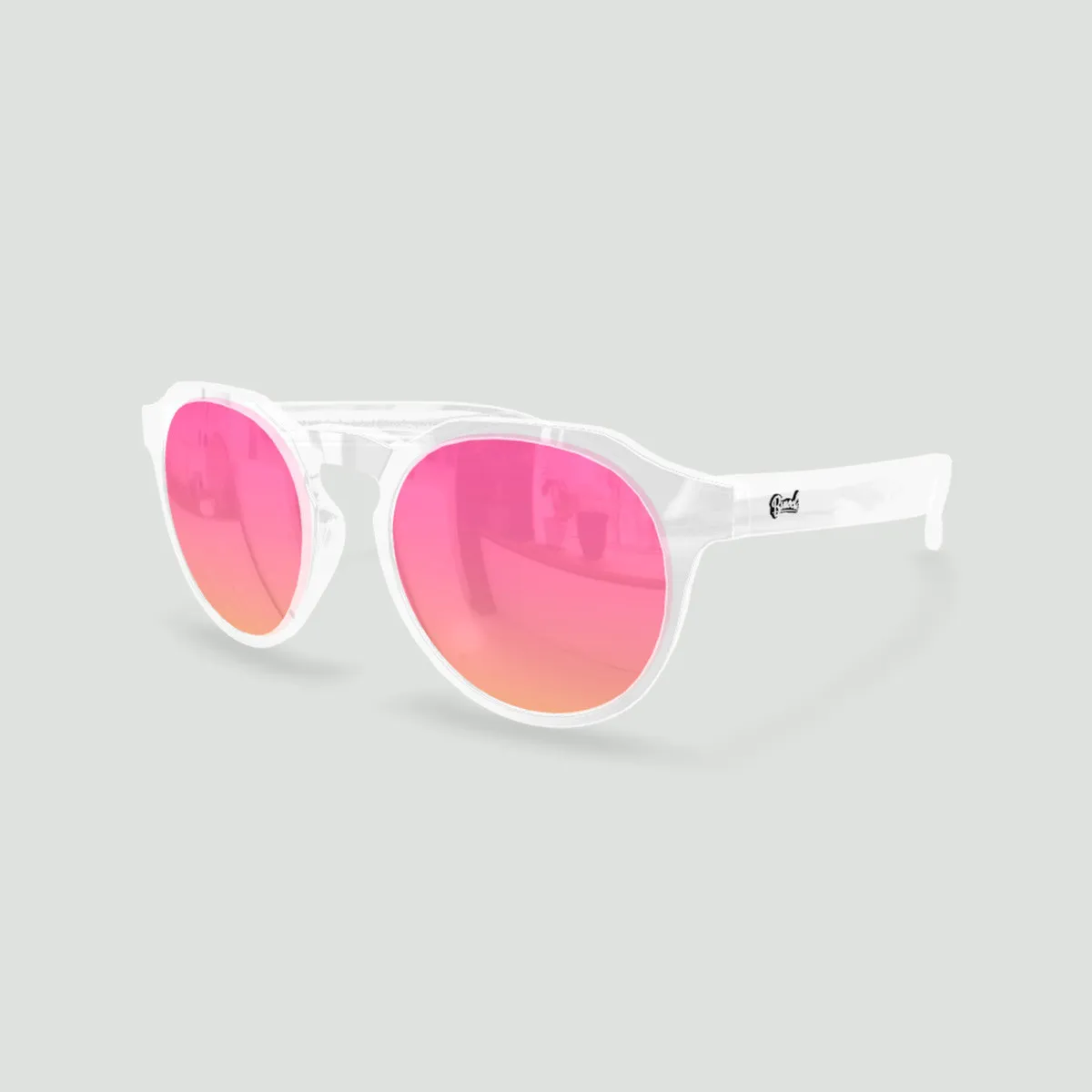 Little Columbia - Lunettes de soleil enfant rondes Transparent / Rose-Transparent