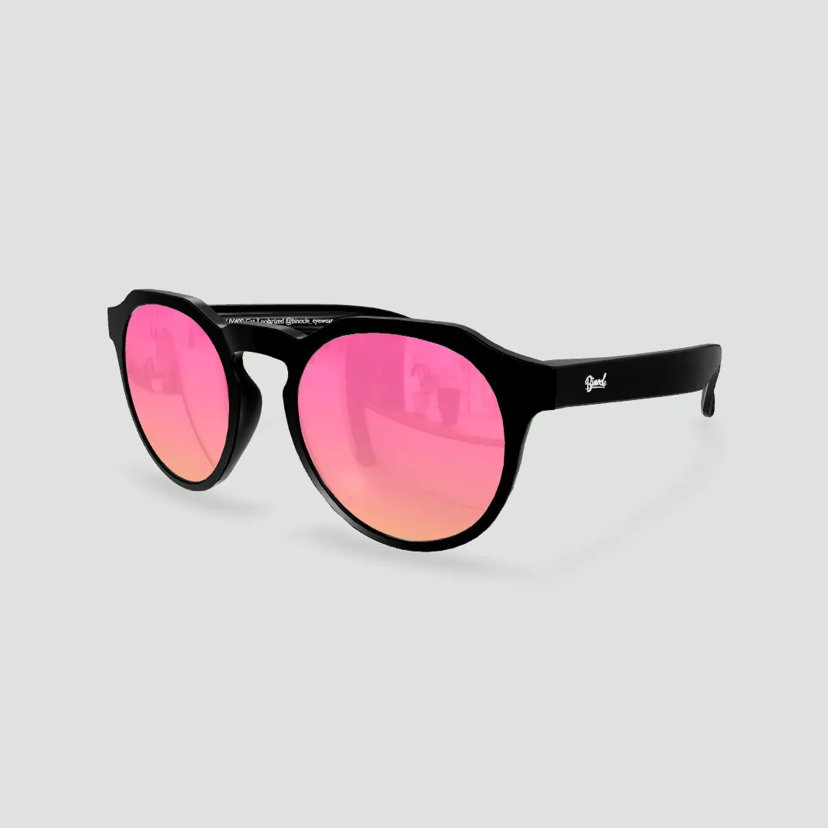 Little Columbia - Lunettes de soleil enfant rondes Noir / Rose-Noir