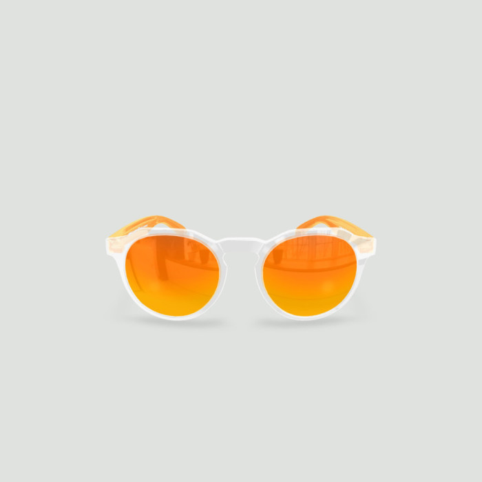 Lunettes de soleil enfant rondes - Little Columbia Transparent - Verres Red Fire - Orange