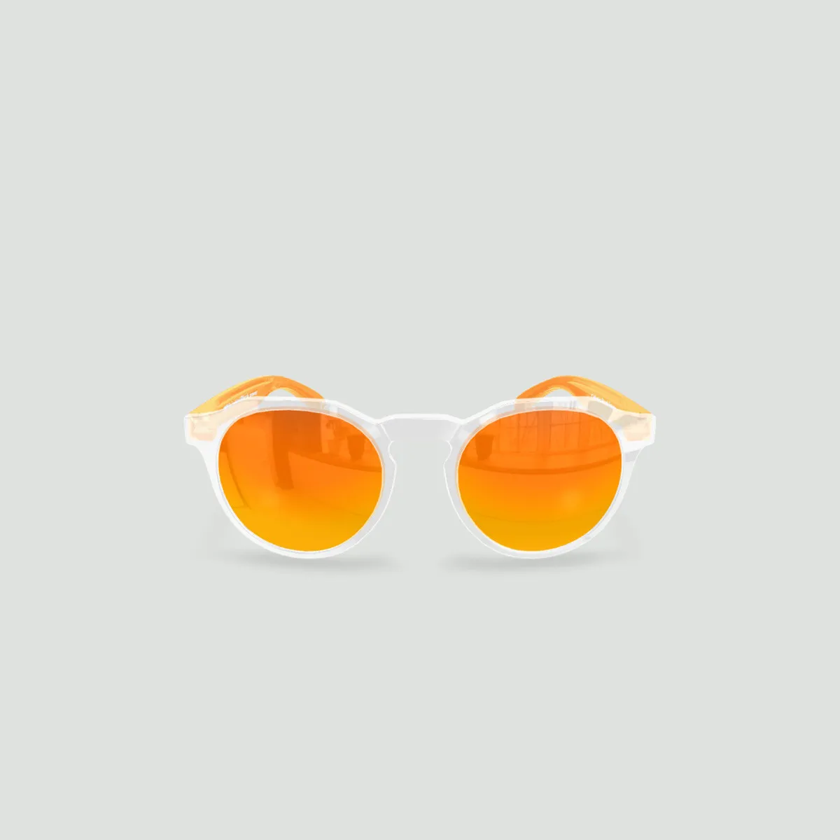 Lunettes de soleil enfant rondes - Little Columbia Transparent - Verres Red Fire - Orange