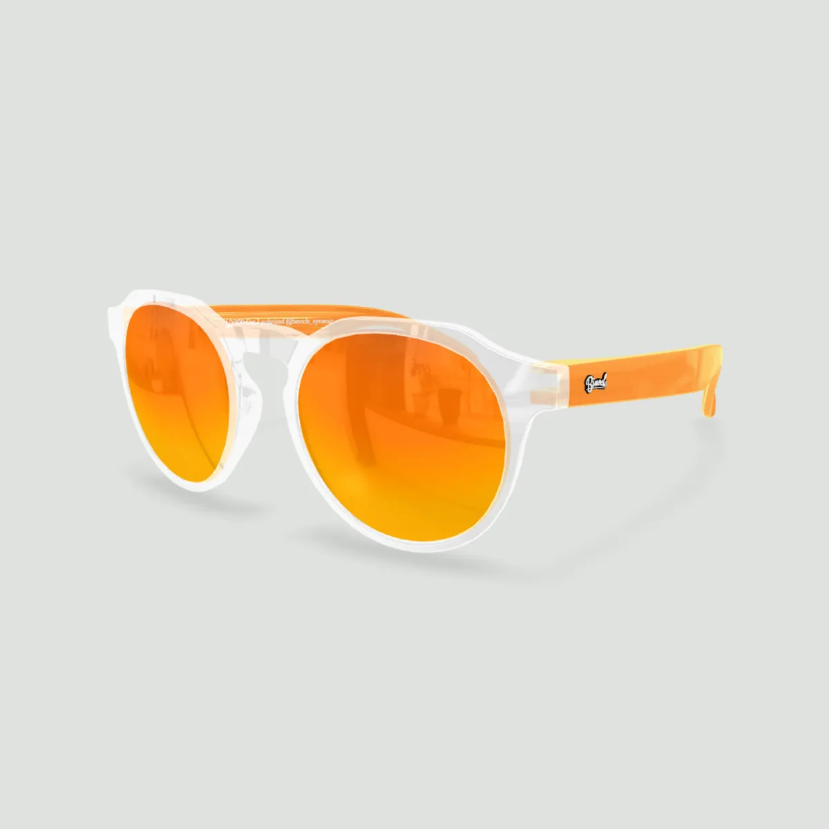 Little Columbia - Lunettes de soleil enfant rondes Transparent / Red Fire-Orange