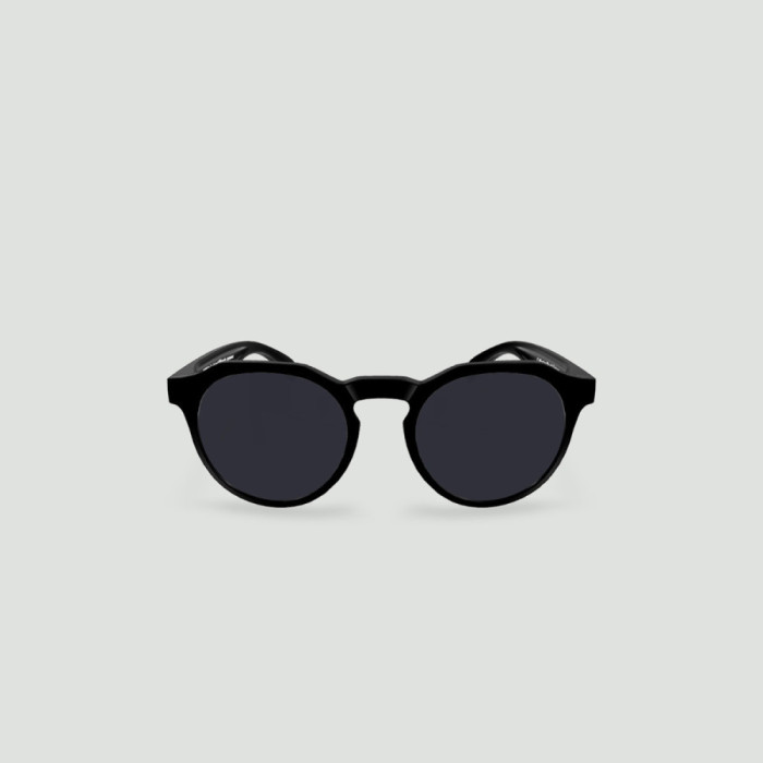 Lunettes de soleil enfant rondes - Little Columbia Noir - Verres Gris - Noir