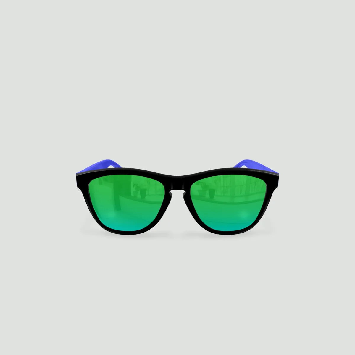 Lunettes de soleil enfant rondes - Little Original - Noir - Verres Vert - Bleu