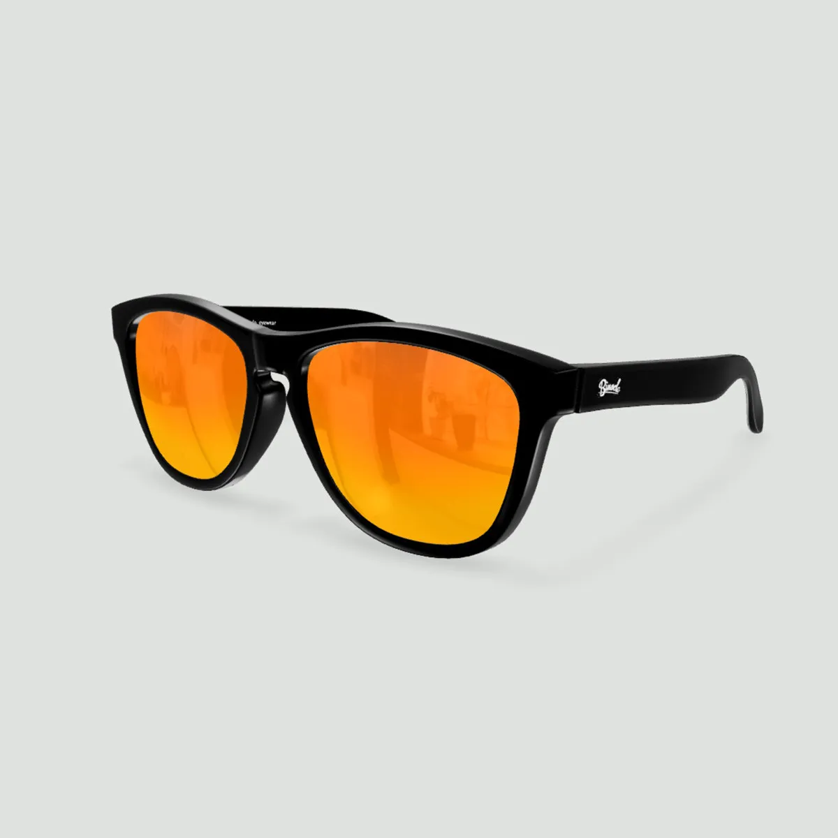 Little Original - Lunettes de soleil enfant rondes Noir / Red Fire-Noir