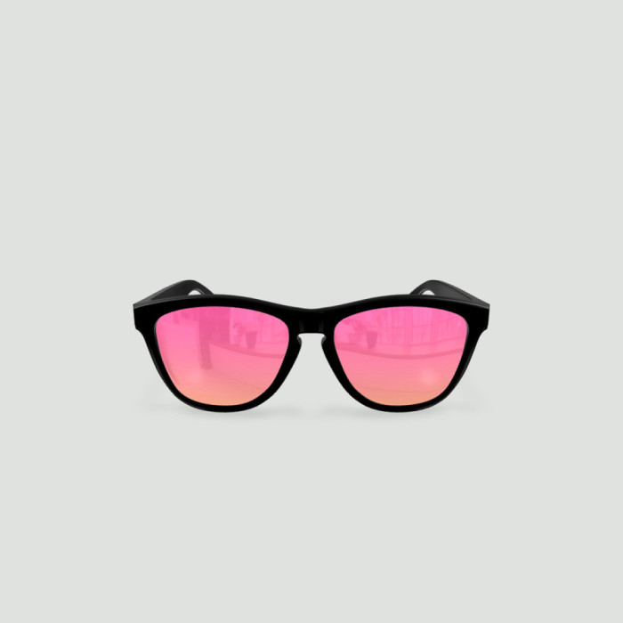 Lunettes de soleil enfant rondes - Little Original - Noir - Verres Rose - Noir
