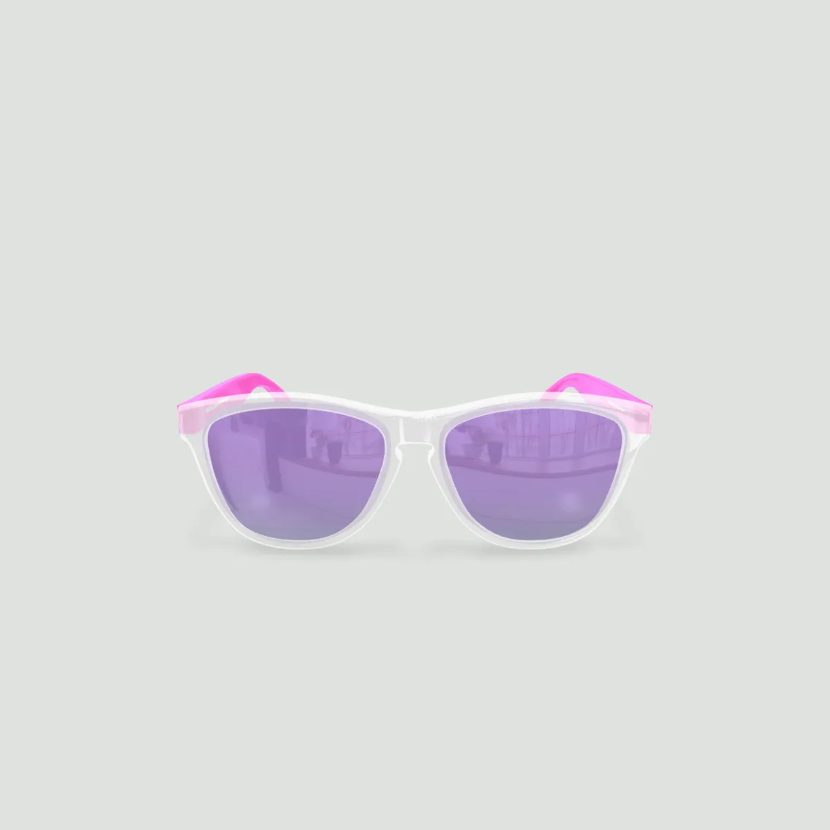 Lunettes de soleil enfant rondes - Little Original - Transparent - Verres Violet - Rose