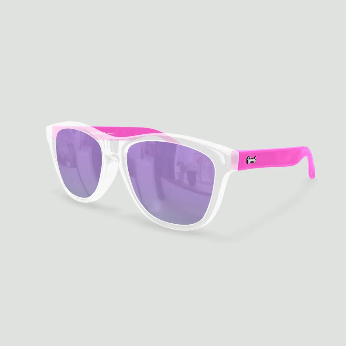 Little Original - Lunettes de soleil enfant rondes Transparent / Violet-Rose