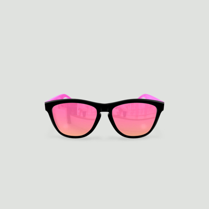 Lunettes de soleil enfant rondes - Little Original - Noir - Verres Rose - Rose