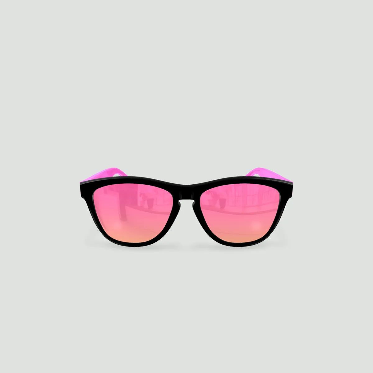 Lunettes de soleil enfant rondes - Little Original - Noir - Verres Rose - Rose