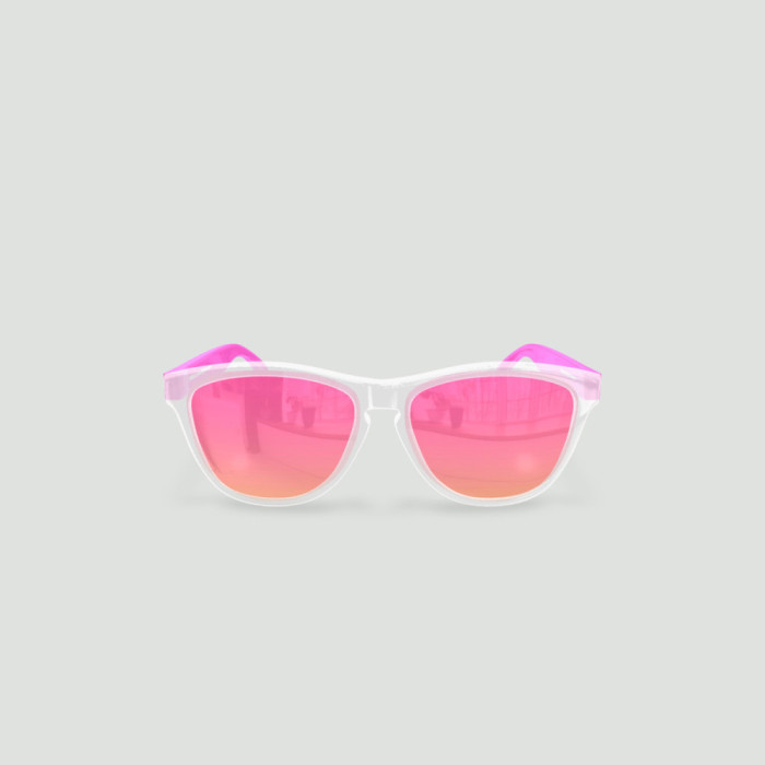 Lunettes de soleil enfant rondes - Little Original - Transparent - Verres Rose - Rose