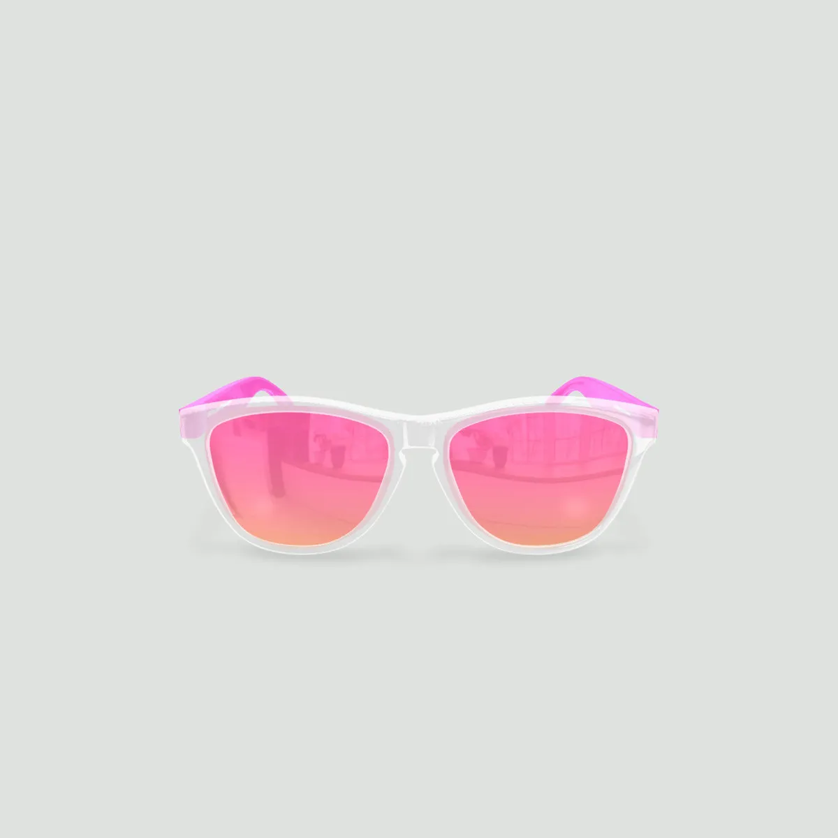 Lunettes de soleil enfant rondes - Little Original - Transparent - Verres Rose - Rose