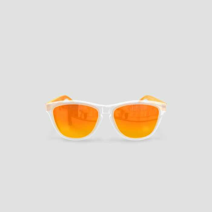 Lunettes de soleil enfant rondes - Little Original - Transparent - Verres Red Fire - Orange