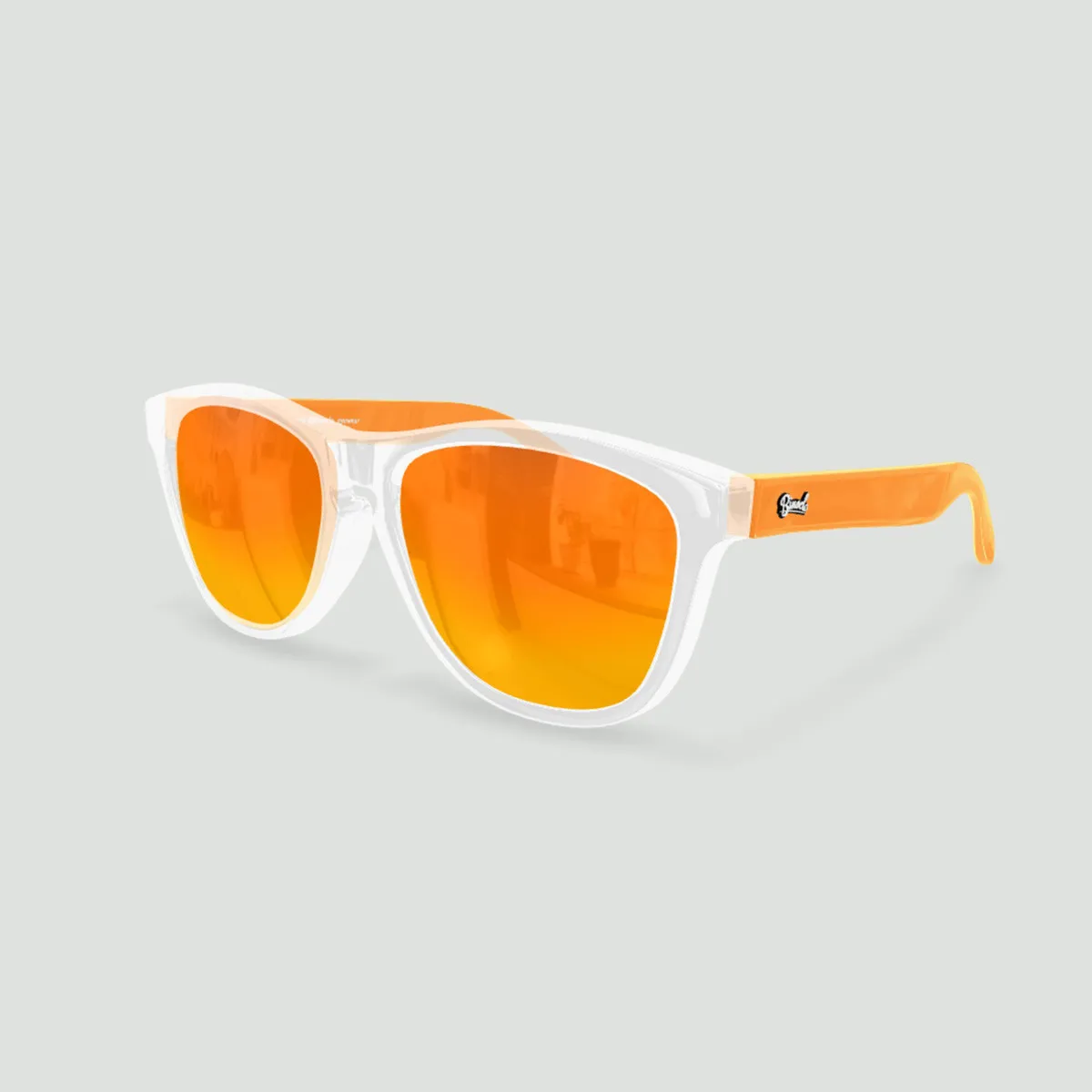 Little Original - Lunettes de soleil enfant rondes Transparent / Red Fire-Orange