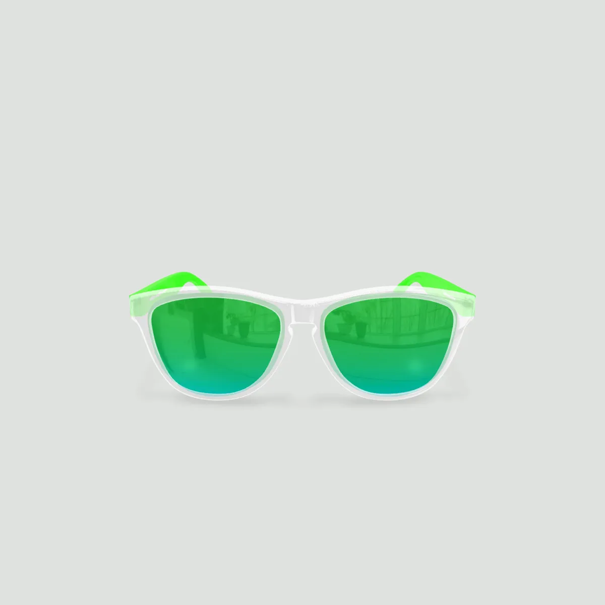 Little Original - Lunettes de soleil enfant rondes Transparent / Vert-Vert