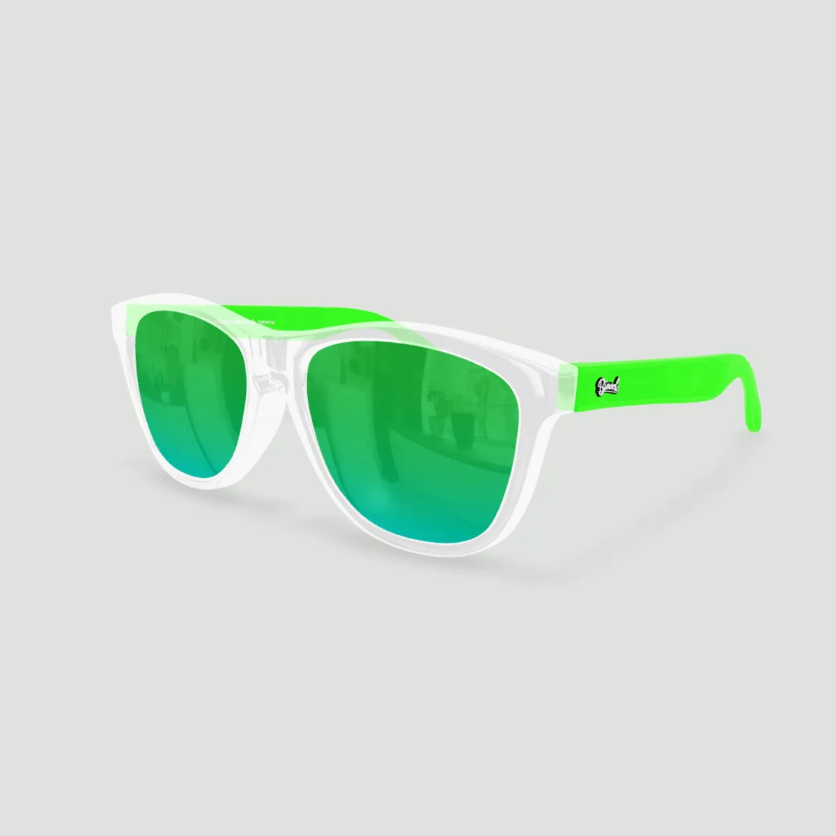 Little Original - Lunettes de soleil enfant rondes Transparent / Vert-Vert