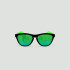Little Original - Lunettes de soleil enfant rondes Noir / Miroir Vert-Vert