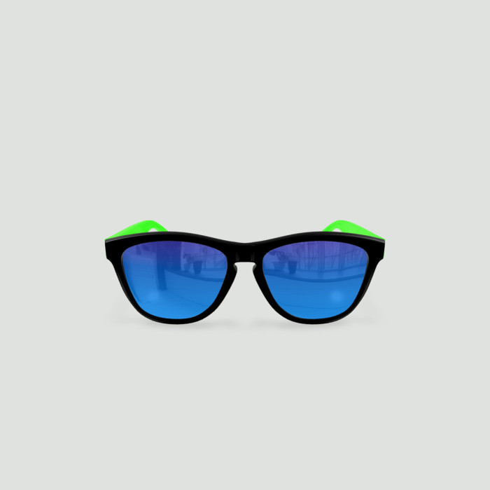 Little Original - Lunettes de soleil enfant rondes Noir / Bleu-Vert