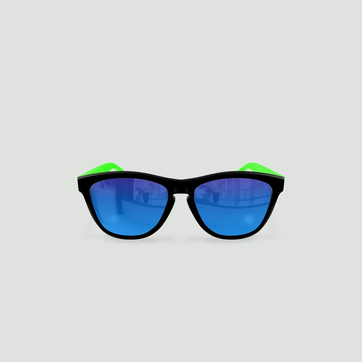 Little Original - Lunettes de soleil enfant rondes Noir / Bleu-Vert