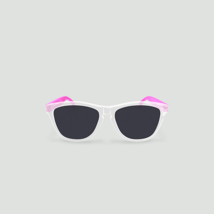 Little Original - Lunettes de soleil enfant rondes Transparent / Gris-Rose