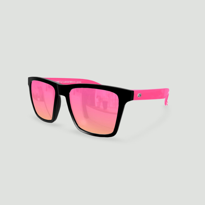 Sunglasses 24h du Mans Miami Black - Pink - Pink LM Lenses