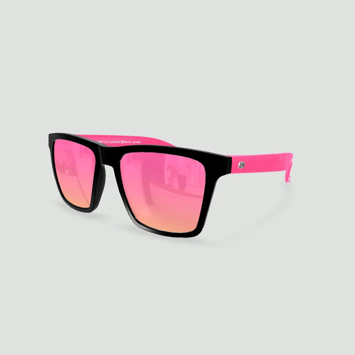 Sunglasses 24h du Mans Miami Black - Pink - Pink LM Lenses
