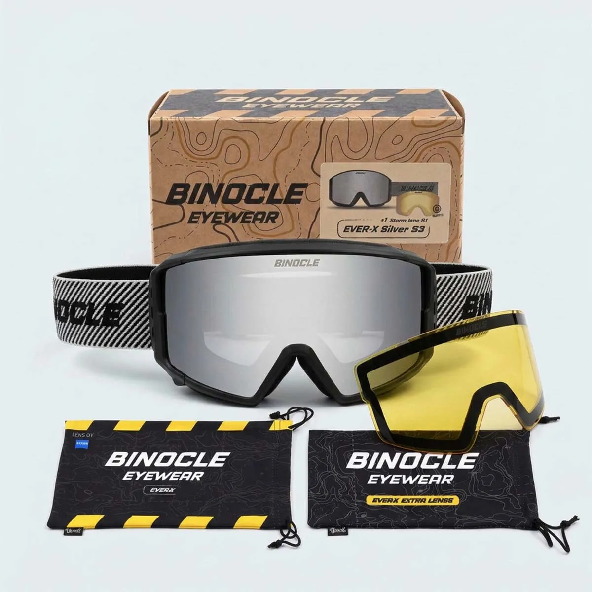 Ever-X Ski Goggles – Interchangeable ZEISS Lenses S3 + Storm