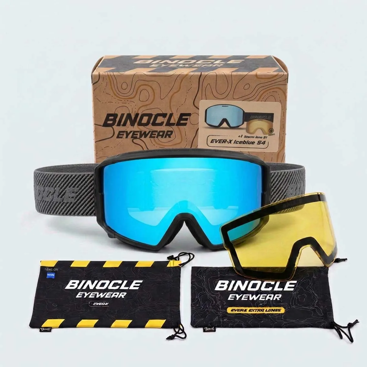 Ever-X Ski Goggles – Interchangeable ZEISS Lenses S3 + Storm