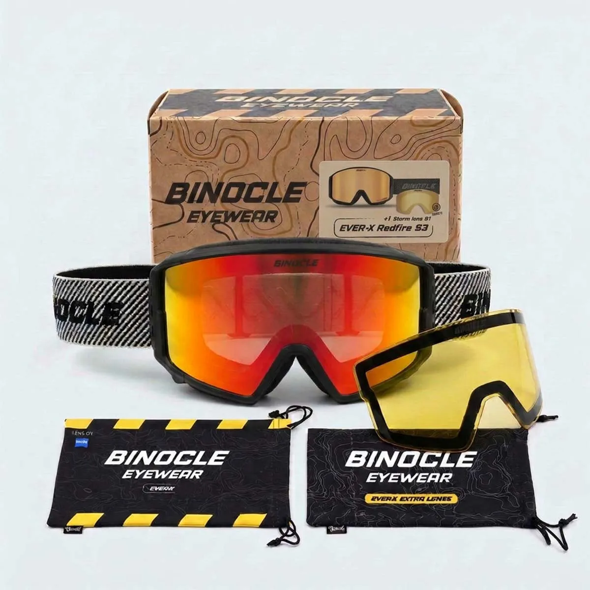 Ever-X Ski Goggles – Interchangeable ZEISS Lenses S3 + Storm