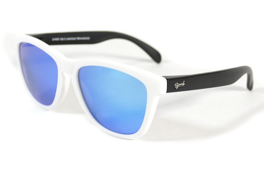 White - Ice blue glasses- Black