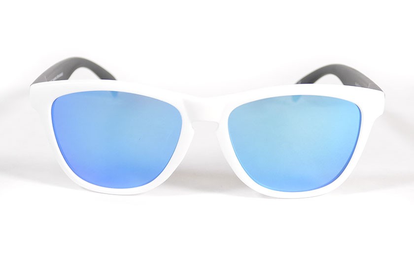 White - Ice blue glasses- Black